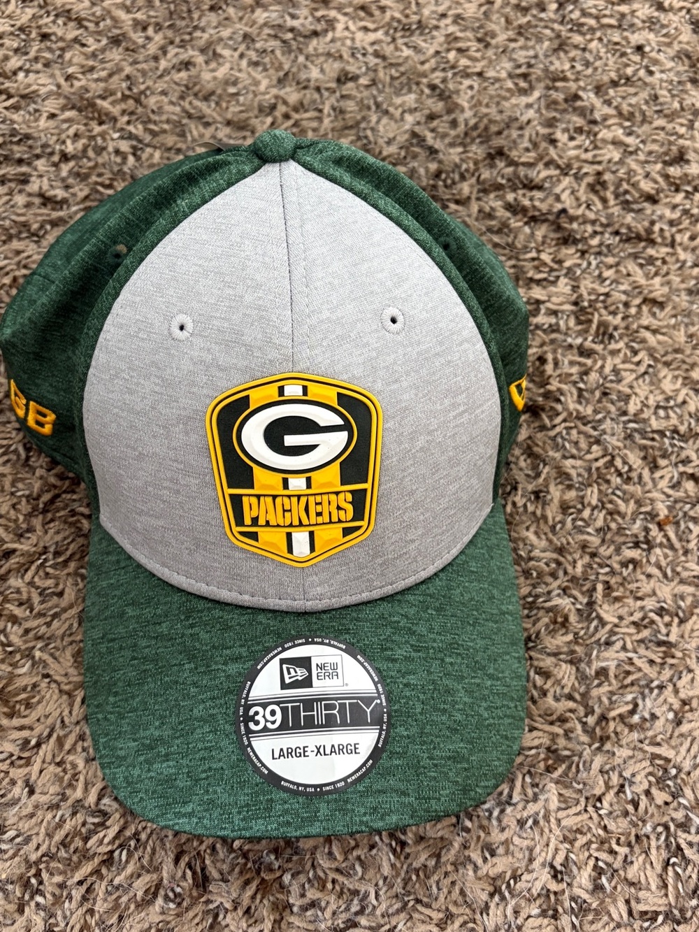 New Era Green & Gray Green Bay Packers 39THIRTY Stretch Fit Hat - Picture 3 of 5